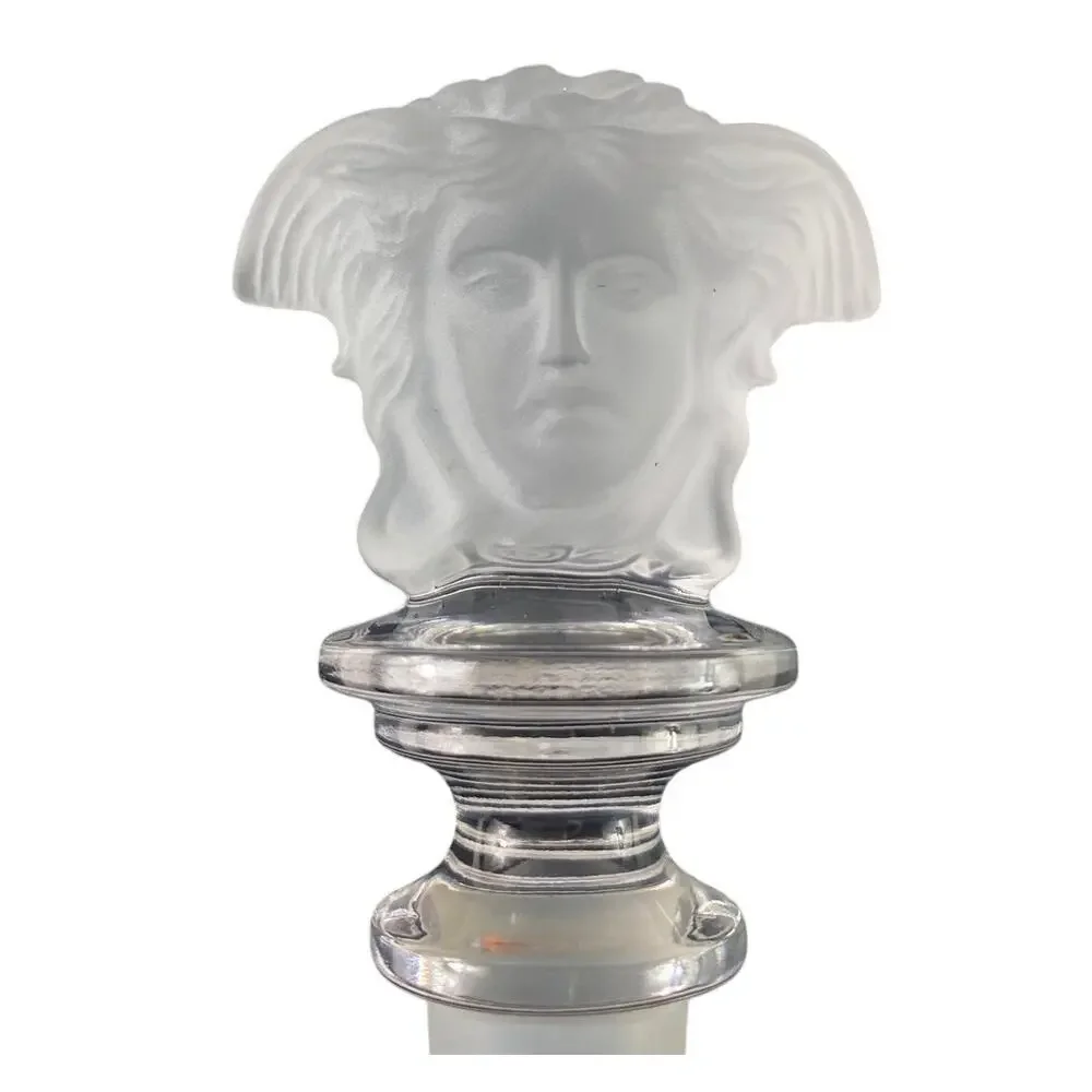 Versace Rosenthal Medusa Frosted Clear Crystal Leaded Wine Bottle Stopper